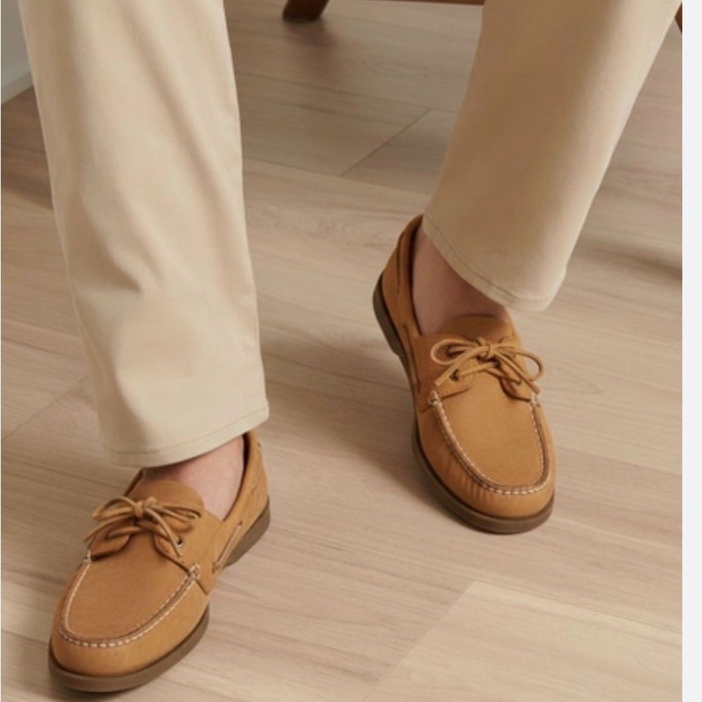 Goodfellow & Co Men's Loafers Boat Shoes Tan Nubuck Lace Up Size 13‎ NWOT